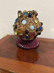Victorian-Style Jeweled Covered Potpourri Jar or Censer