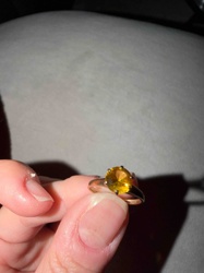 10K Gold Ring with Yellow Gemstone