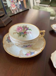 Vintage Floral Demitasse Cup and Saucer
