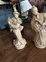 Pair of East Asian-Inspired Resin Figurines (Male and Female)
