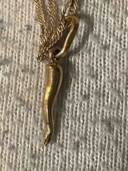 Gold Italian Horn Pendant