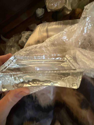 Clear Pressed Glass Powder Jar Lid