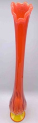 Vintage L.E. Smith Amberina Cadmium Glass 30" Swing Stretch Vase