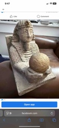Egyptian Style Bust with Sphere
