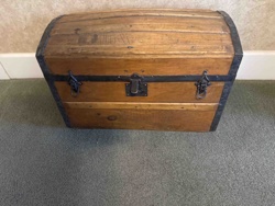 Vintage Dome-Top Steamer Trunk
