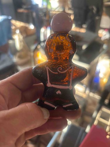Gingerbread Man Shaped Glass Bottle with Stopper