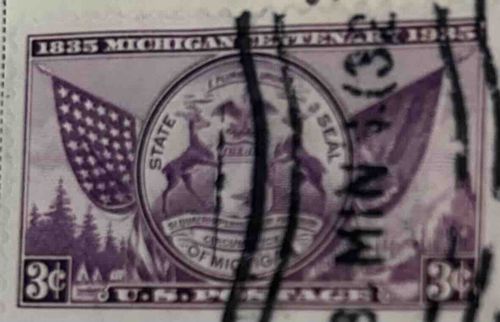 1935 Michigan Centenary 3-Cent US Postage Stamp