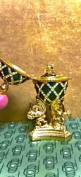 Decorative Hinged Egg on Figural Base