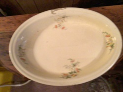 Oval Ceramic Serving Platter with Floral Decor