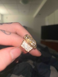 Gold-Toned Pavé Set Statement Ring