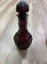Ruby Red Glass Decanter with Stopper