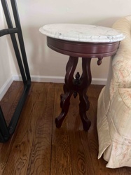 Victorian Style Marble Top Oval Table