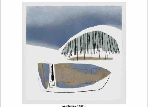 Contemporary Abstract Landscape Lithograph by Lyne Bastien