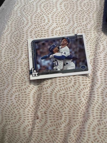 2023 Topps Series 1 Baseball Card - Two In Blue / It's A Race To Embrace (Mookie Betts and Freddie Freeman)