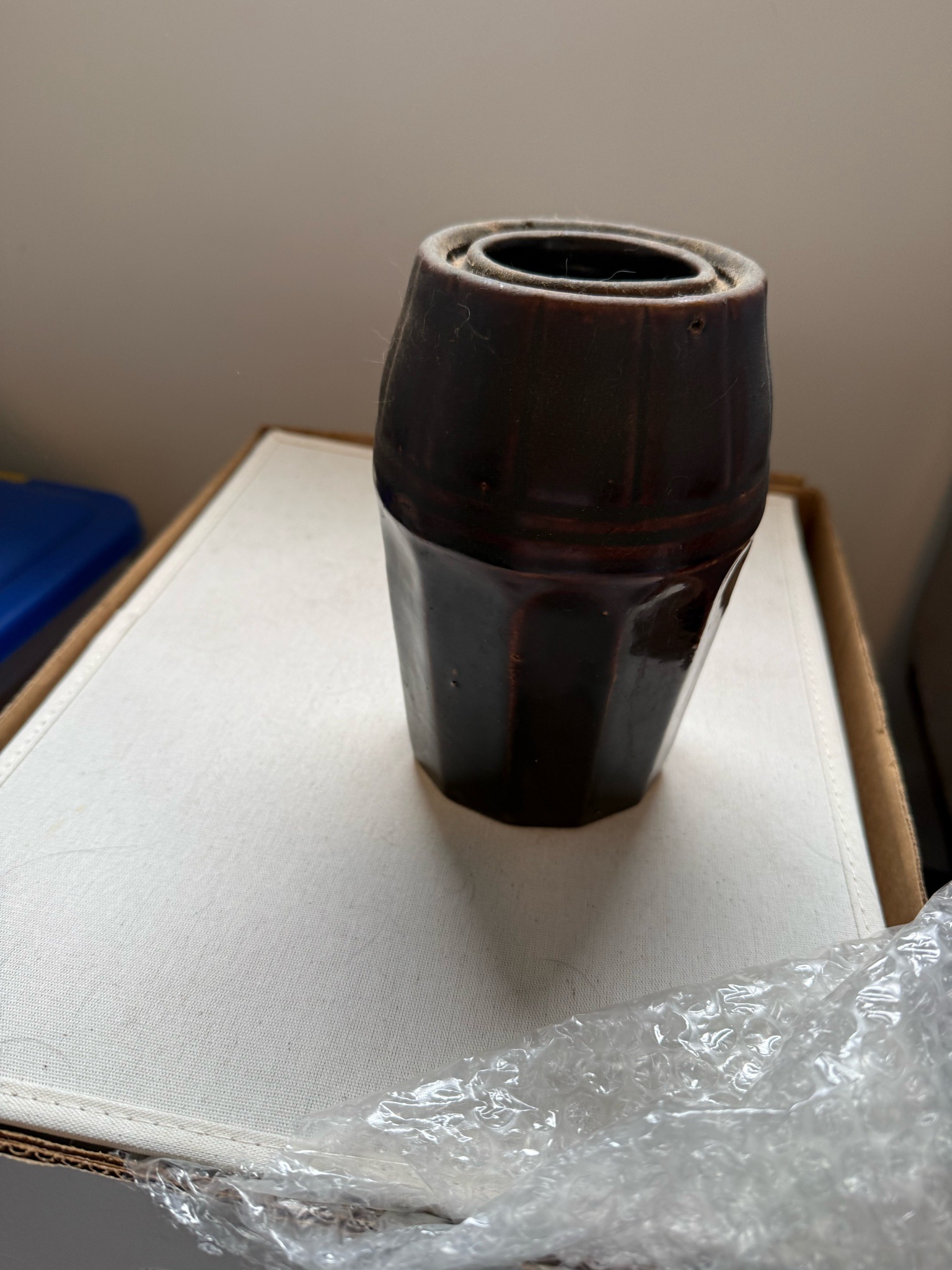 Submitted photo of Brown glazed ceramic stoneware vessel