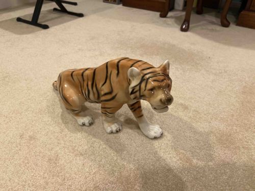 Royal Dux Bohemia Prowling Tiger Porcelain Figurine