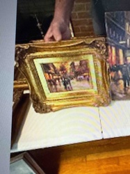 Framed Canvas Painting of European Cityscape