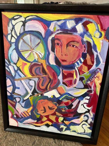Abstract Narrative Oil Painting of Figures