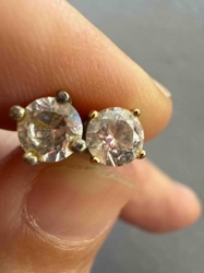 Diamond or Diamond Simulant Stud Earrings