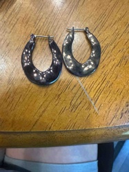 Hammered Metal Hoop Earrings