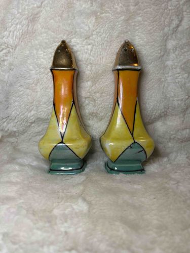 Vintage Art Deco Ceramic Salt and Pepper Shakers