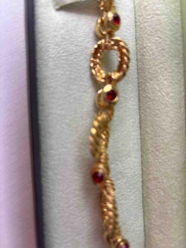 Gold and Ruby Link Bracelet