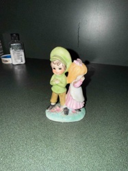 Boy and Girl Ceramic Figurine (Possible Goebel 'Kiss Me' or similar style)