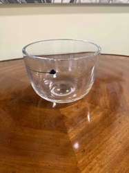 Kosta Boda Line Clear Glass Bowl with Striped Decor