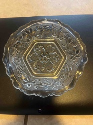 Clear Pressed Glass Scalloped Dish