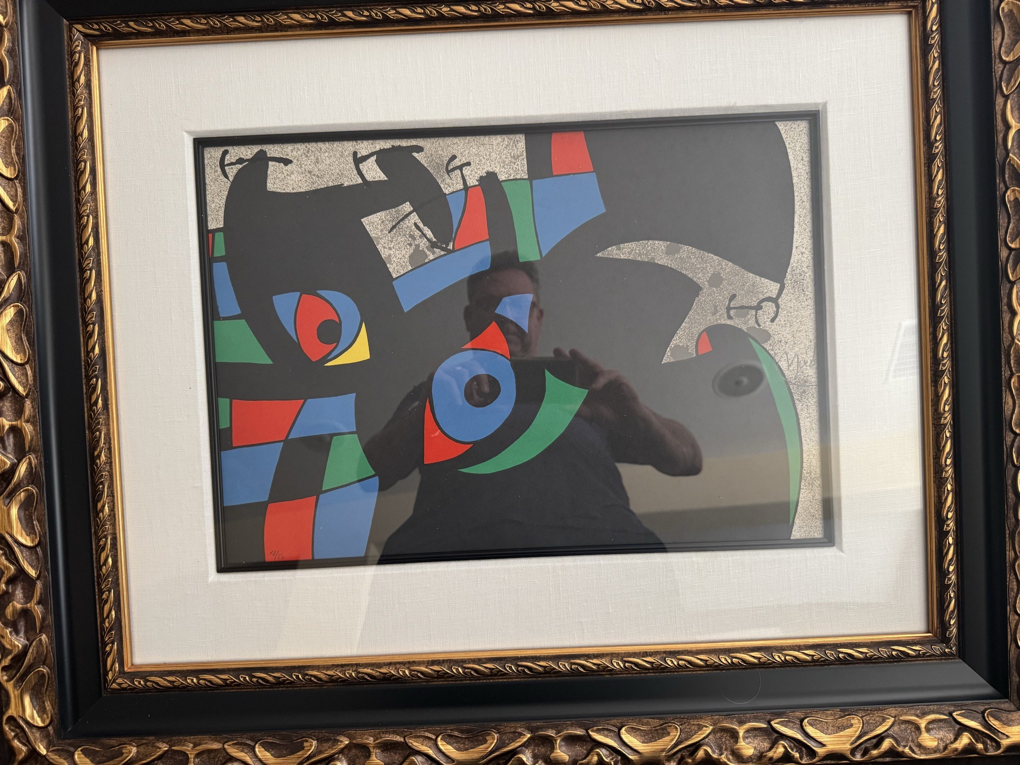 Submitted photo of Modern abstract print signed 'Miró' (not authenticated)