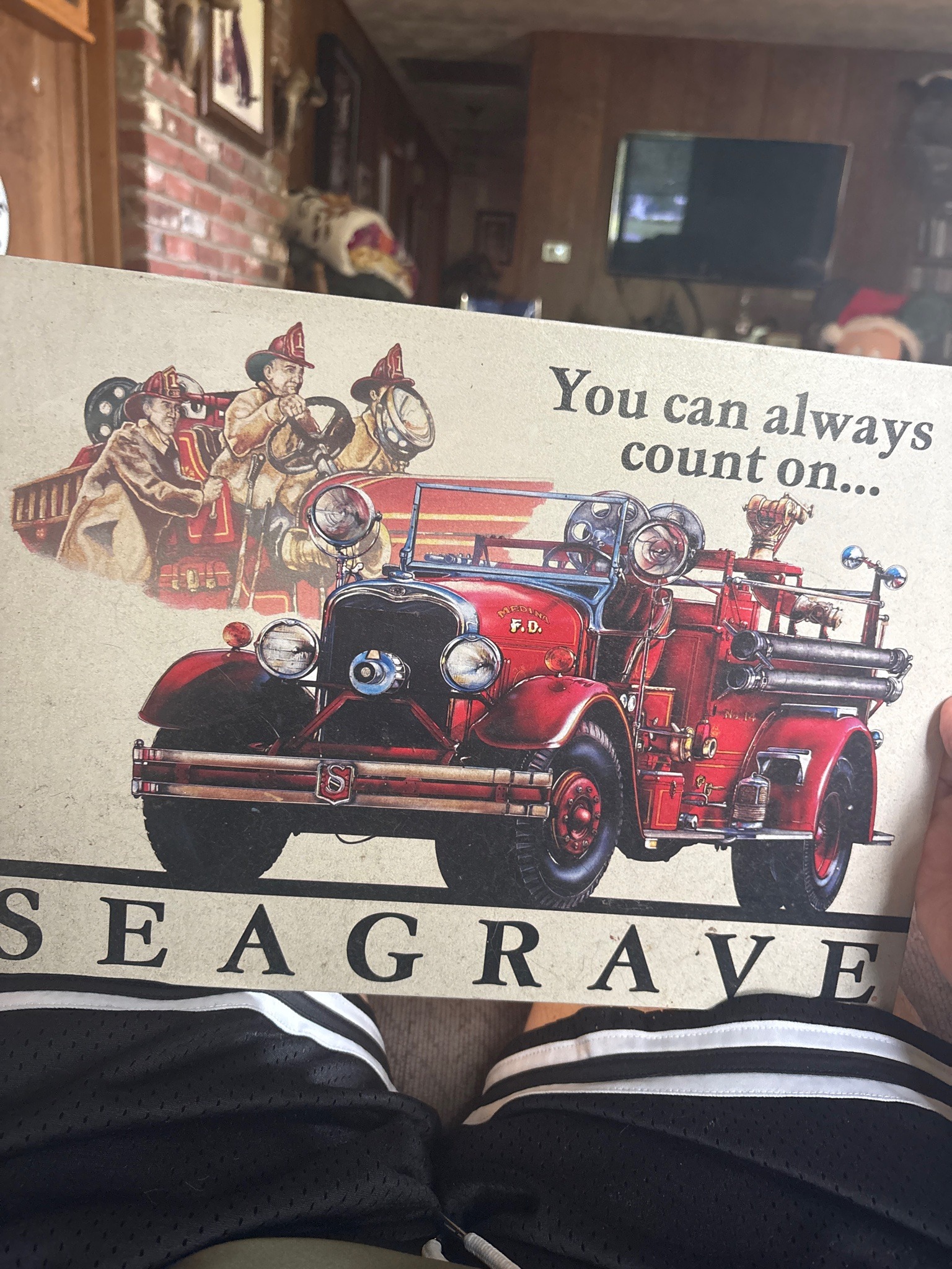 Submitted photo of Seagrave Fire Apparatus advertising print (not authenticated)