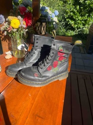 Doc Martens 1460 Rose Embroidered Boots