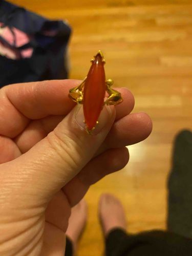 Vintage Gold and Carnelian Marquise Ring