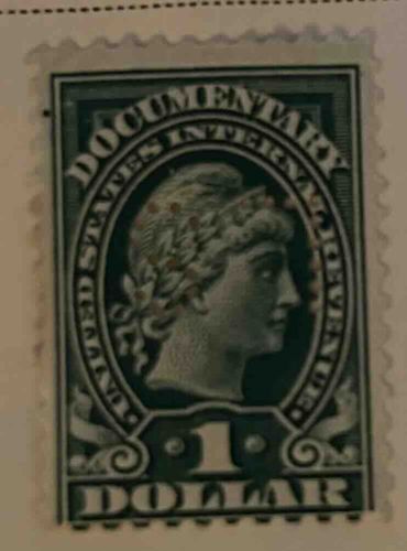 United States Documentary Revenue Stamp, One Dollar, Series of 1871-1872