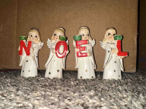 Vintage "NOEL" Angel Candlestick Holders