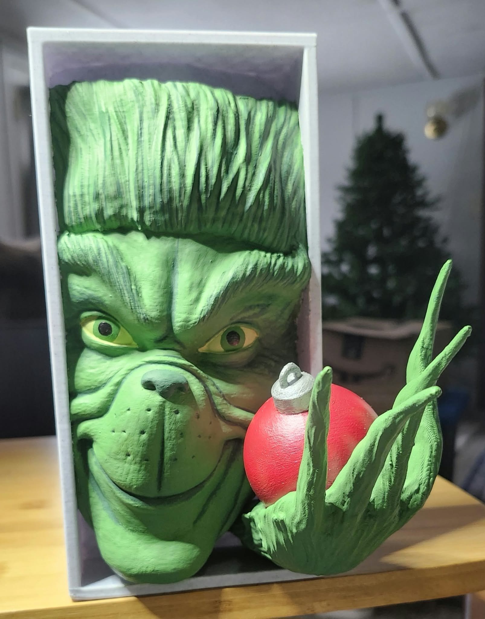 Submitted photo of Grinch 3D acrylic-painted sculpture (unauthenticated)