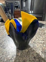 Murano Style Art Glass Handkerchief Vase