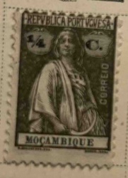 Mozambique 1/4 C. Portuguese Republic Postage Stamp