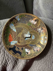 Japanese Satsuma-style Decorative Plate with Figural Motif