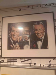 Rat Pack Caricature Print in Black Frame