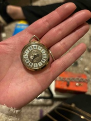 Open-Face Skeleton Pocket Watch Pendant