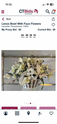 Lenox Bowl With Faux Flowers
