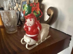 Vintage Santa Claus Sleigh Candy Container