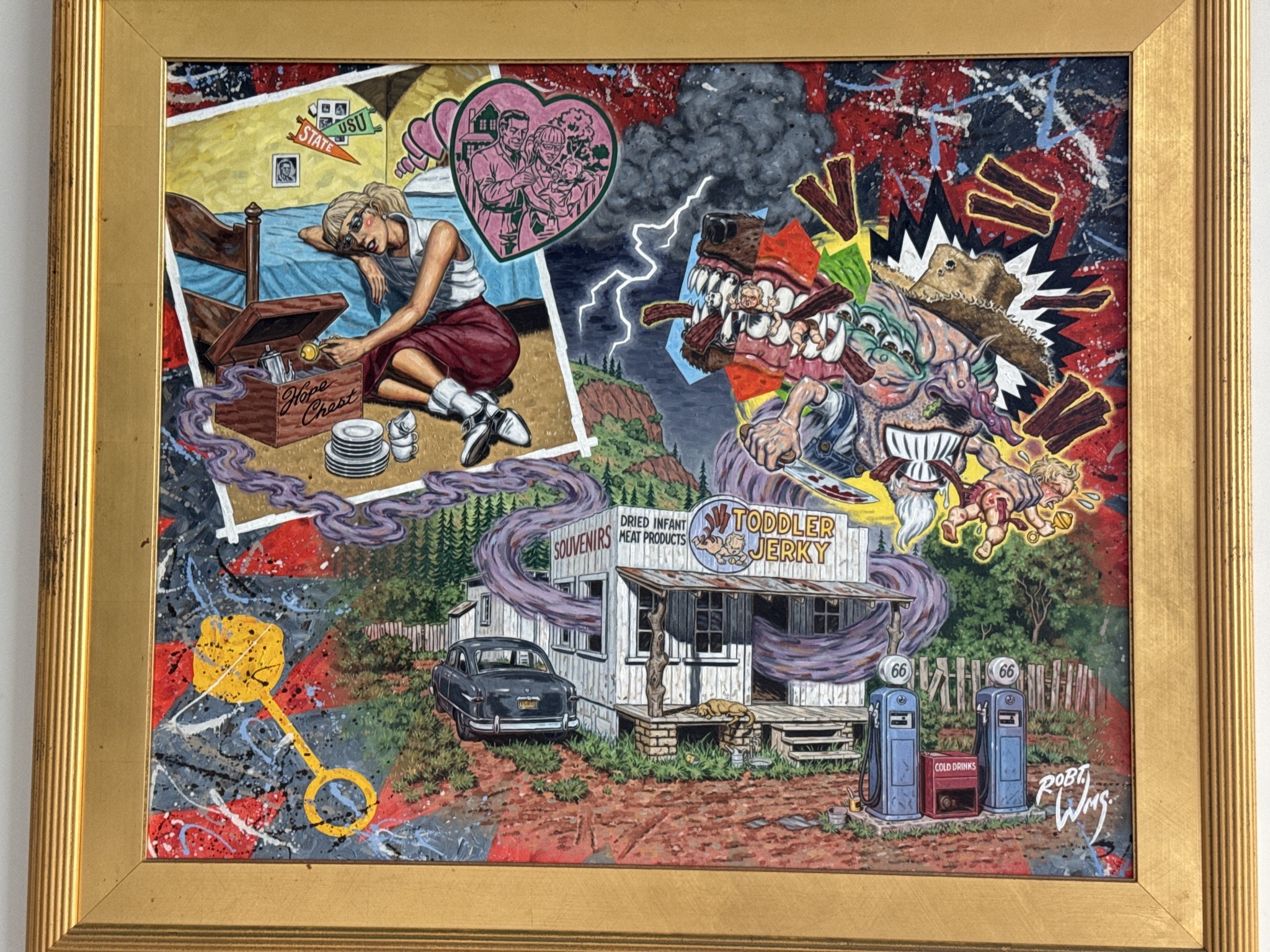 Submitted photo of Mixed media painting signed 'Robt. Williams'