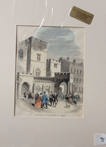 Entrance to the House of Lords - 19th Century Antiquarian Steel Engraving