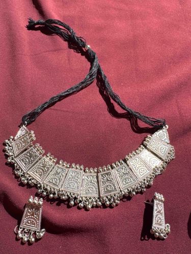Tribal-Inspired Choker Necklace and Earring Set