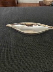 Modern Biomorphic Silver-Toned Decorative Dish