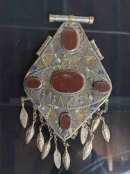 Tribal Yemeni or Bedouin Silver and Carnelian Pendant