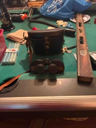 Vintage Field Binoculars with Leather Carrying Case