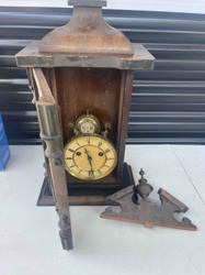 Disassembled Antique Wooden Wall/Shelf Clock
